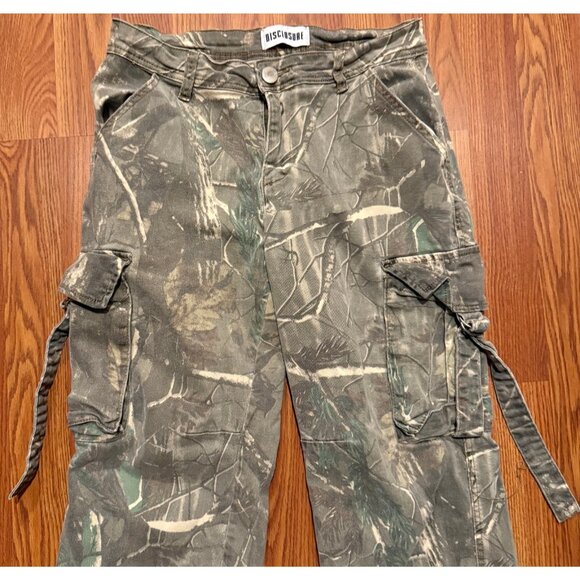 Disclosure Womens 5/27 Real Tree Cargo Pants Wide Leg Baggy Skater Y2K Fade - Picture 1 of 8